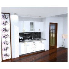 Bucatarie Zebra alba / Fronturi MDF alb drept - Varianta 1